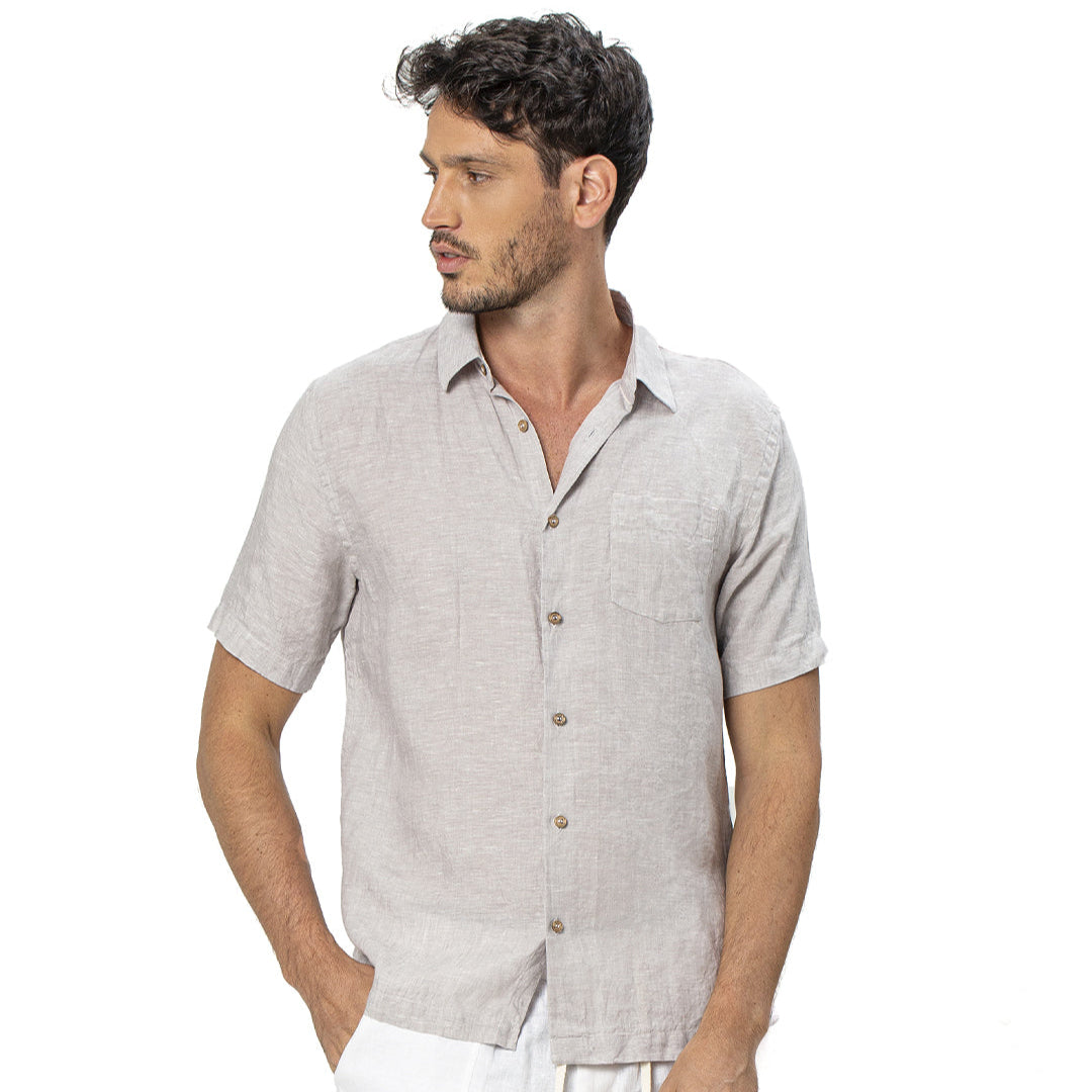 Camisa Lino - Manga Corta