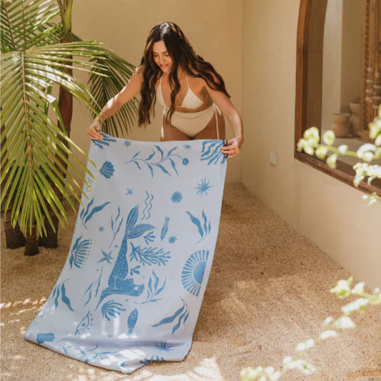 Toalla Playera de Microfibra - Sirena Azul