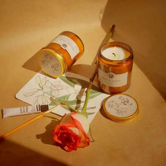 Vela Ámbar - Vainilla & Rosas