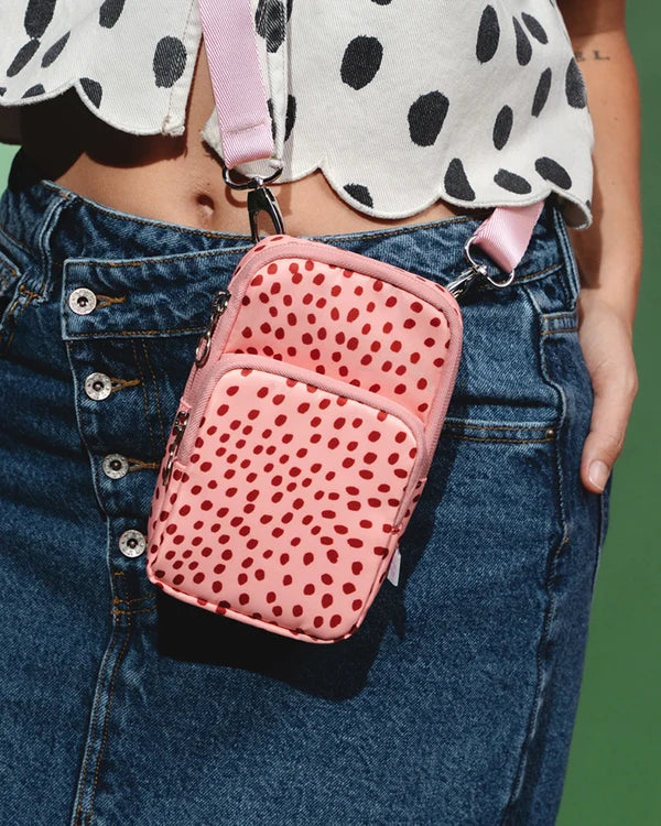 Bolso Porta Celular  - Wine Dots