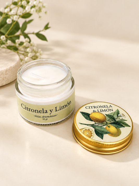 Vela Citronela Y Limón 50gr