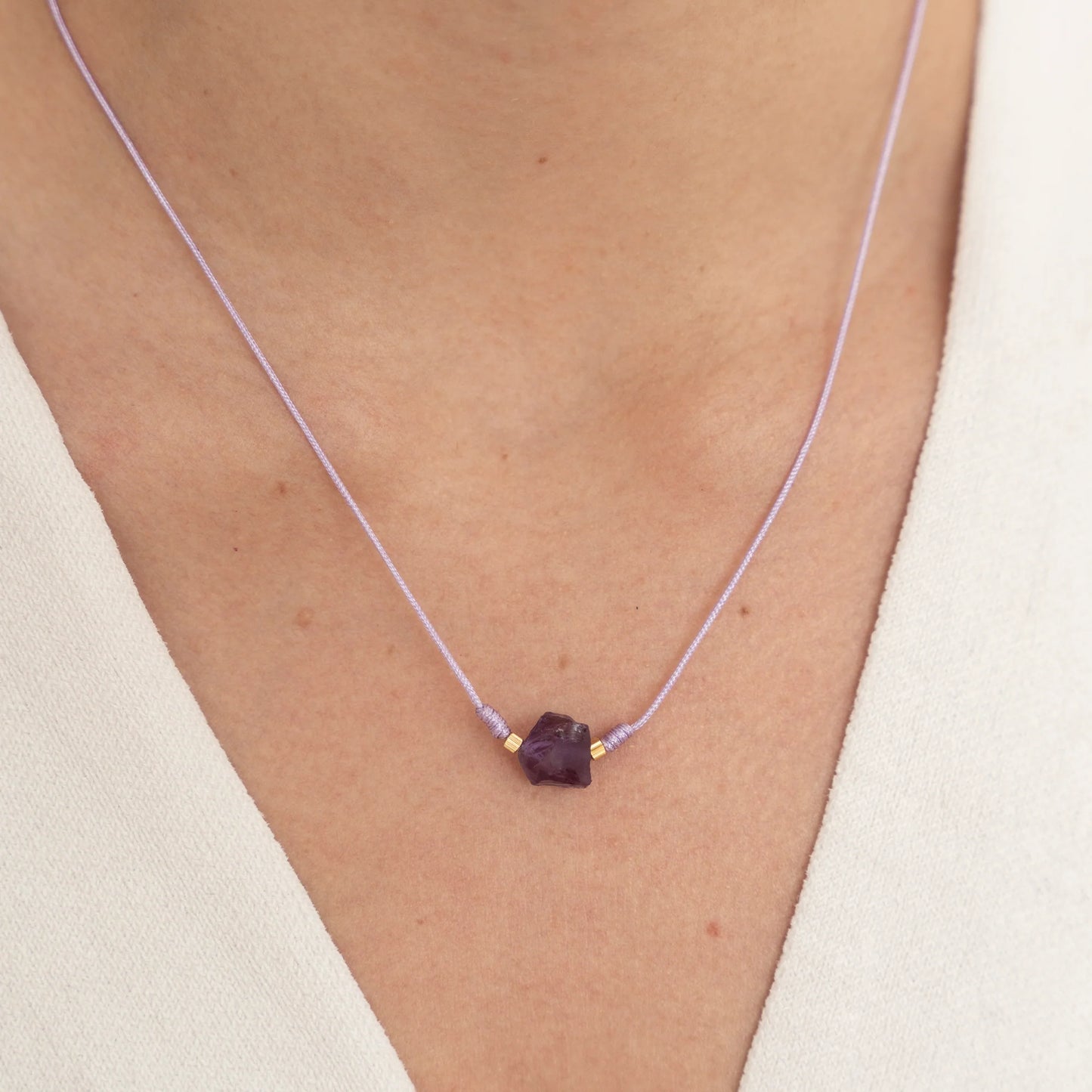 Set Collar + Pulsera Hilo Amatista