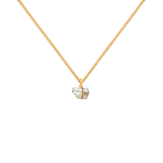Collar Cadena Oro Piedra Lunar