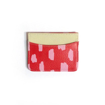 Tarjetero Rainbow Rojo Manchas Rosa