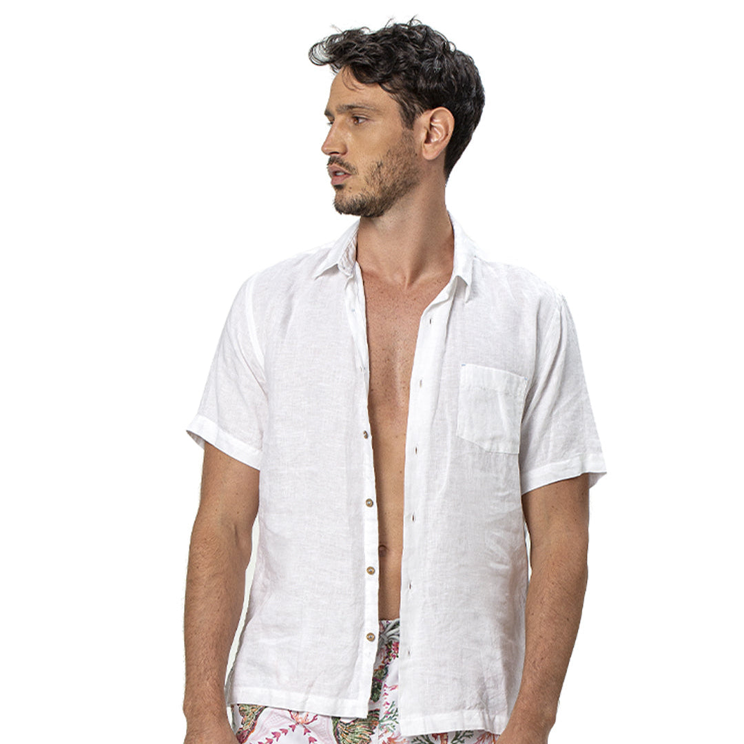 Camisa Lino - Manga Corta
