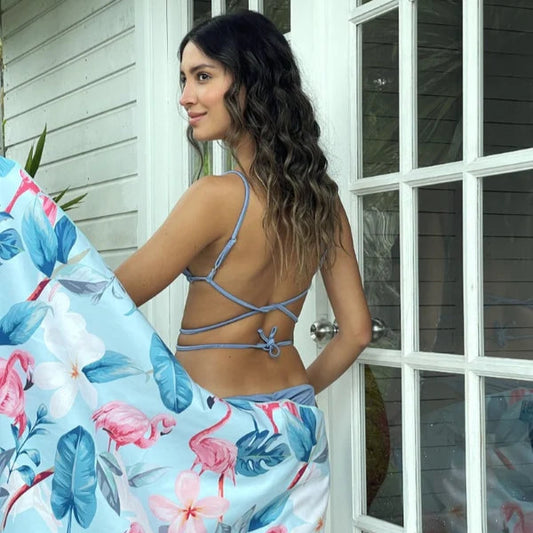 Toalla Playera de Microfibra - Flamencos